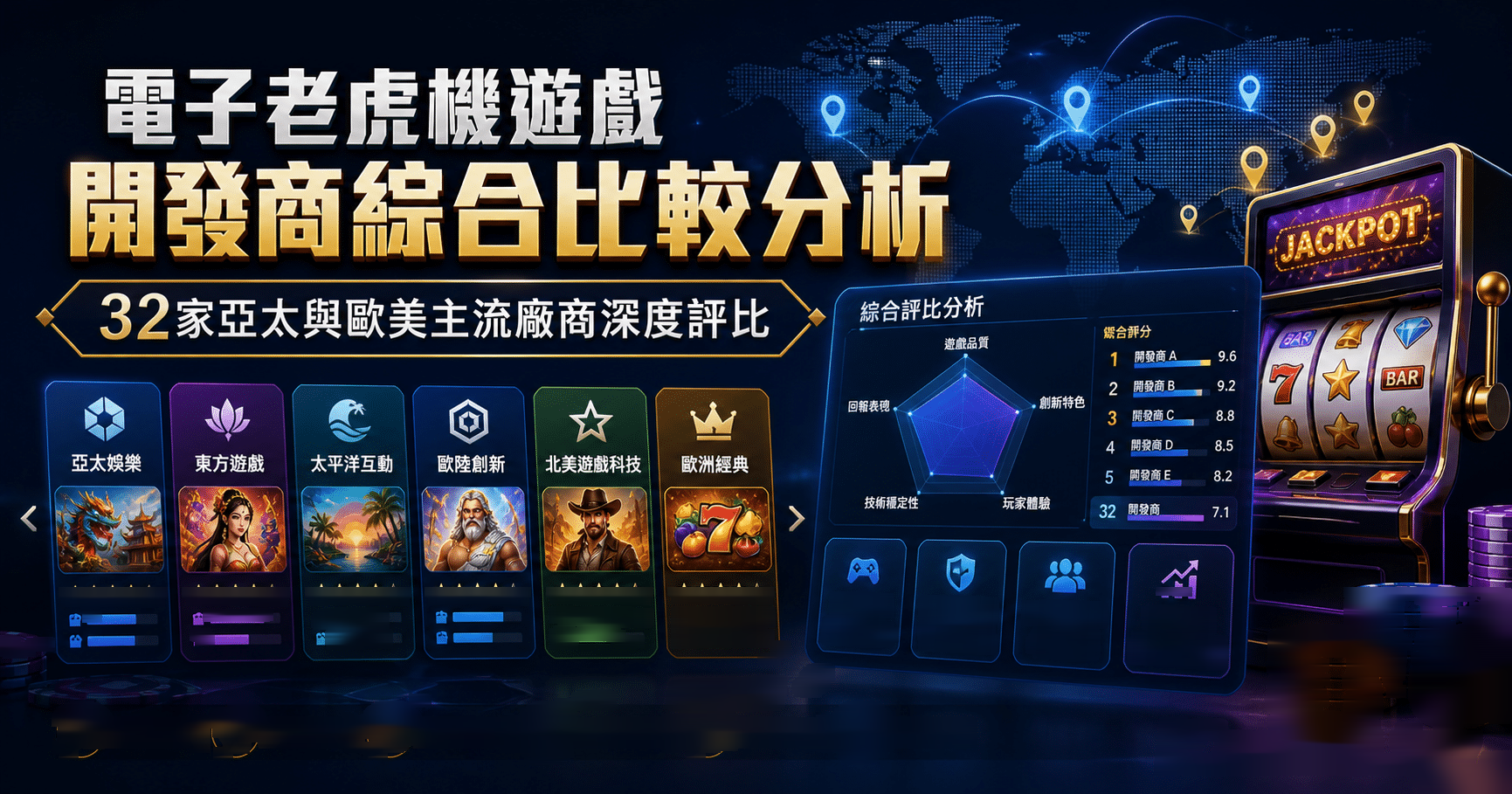 電子老虎機遊戲開發商綜合比較分析